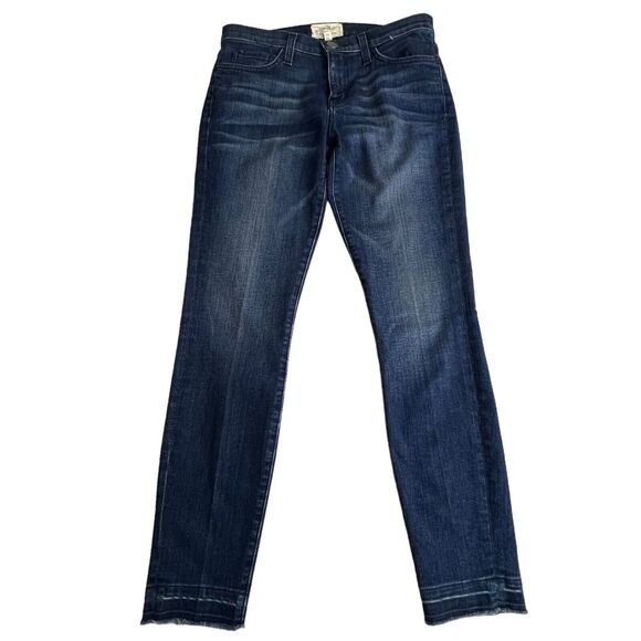 Current/Elliot Womens Dark Wash Low Rise Raw Hem Stiletto Skinny Jeans 27 - Picture 2 of 10